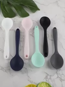 1 pieza Cuchara de color al azar de silicona - Multicolor - Ver 1