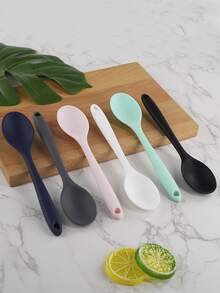 1 pieza Cuchara de color al azar de silicona - Multicolor - Ver 5