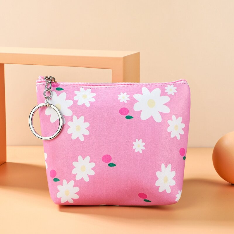 

Mini Floral Pattern Coin Case, Pink