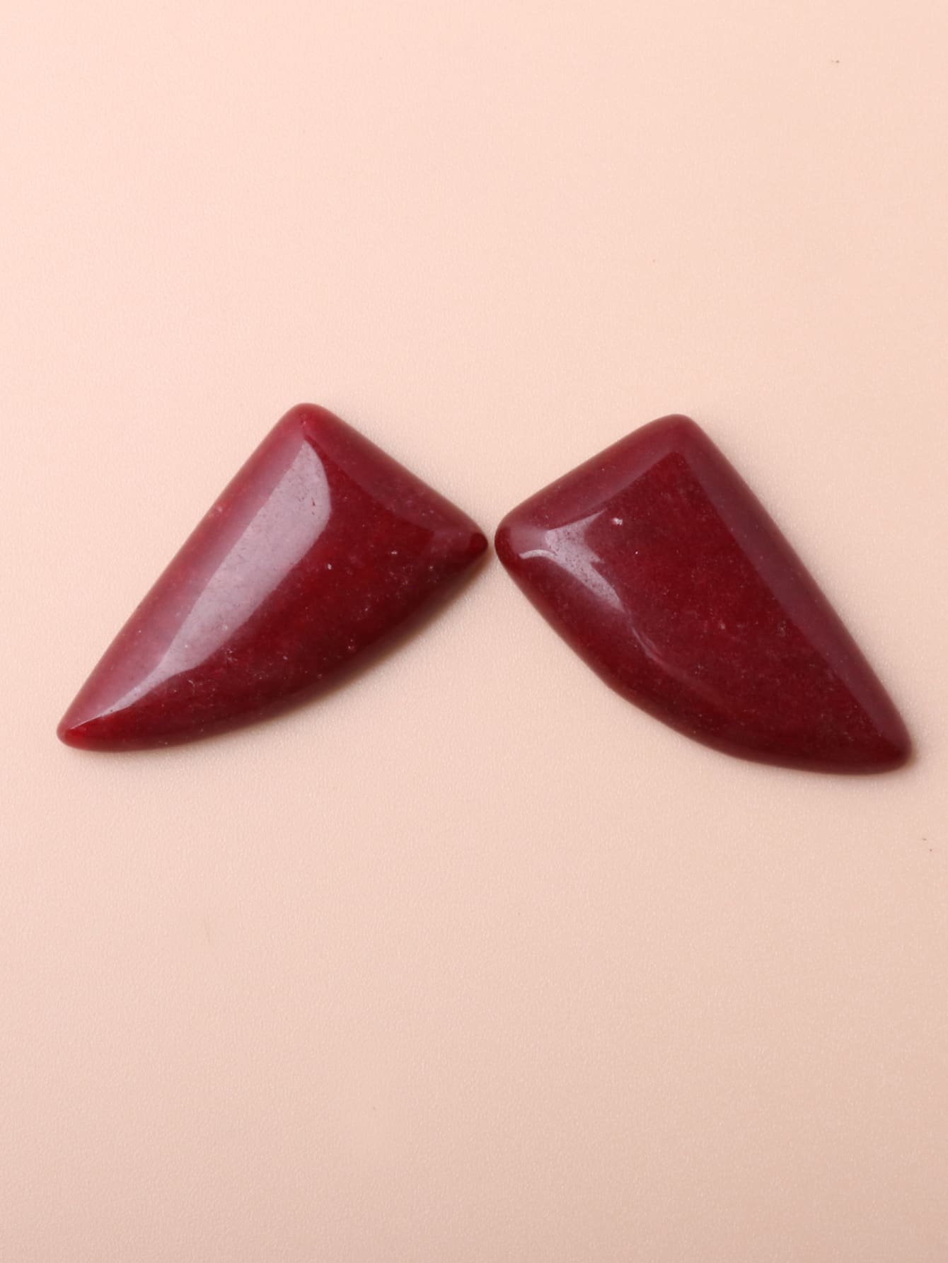 2 chiếc phụ kiện trang sức đá bất đối xứng DIY - Đỏ - Xem 1