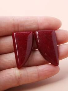 2 chiếc phụ kiện trang sức đá bất đối xứng DIY - Đỏ - Xem 2