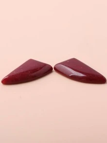 2 chiếc phụ kiện trang sức đá bất đối xứng DIY - Đỏ - Xem 3