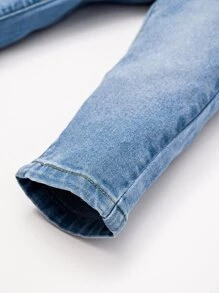 Baby Girl Unisex Washed Jeans - Light Wash - View 3