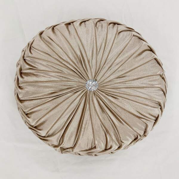 

Button Detail Ruched Decorative Pillow, Champagne