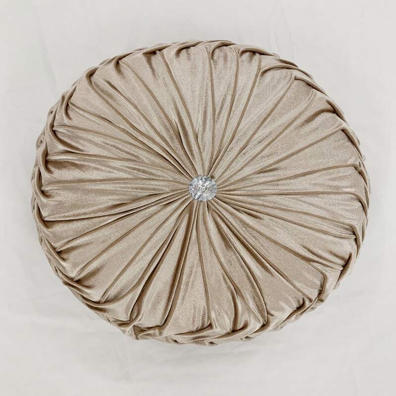 

Button Detail Ruched Decorative Pillow, Champagne