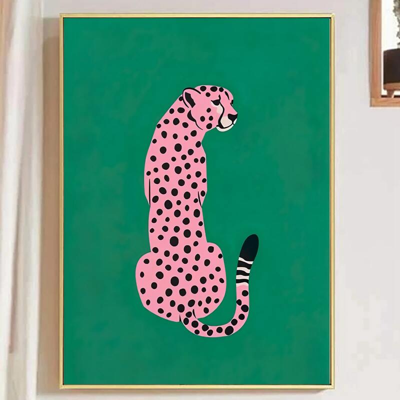 

Leopard Print Unframed Painting, Multicolor