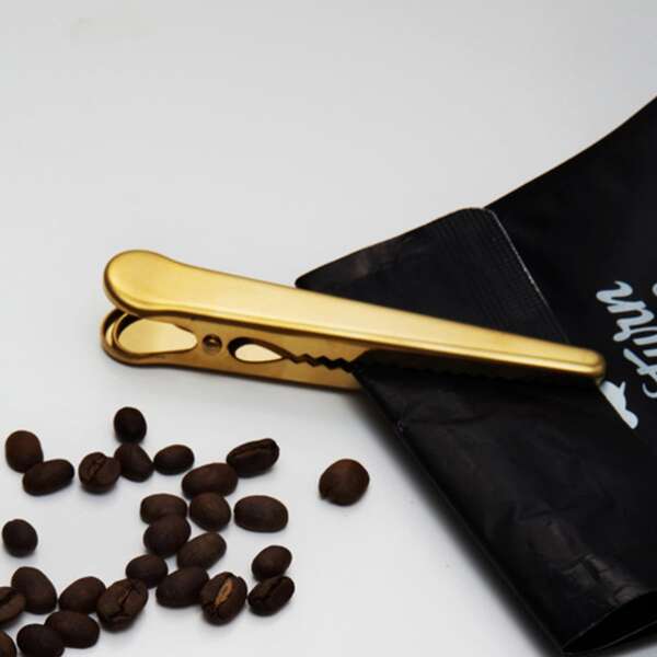 

1pc Stainless Steel Food Sealing Clip, Gold