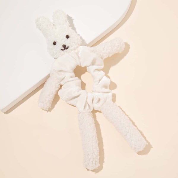 

Girls Cartoon Rabbit Decor Hair Tie, White
