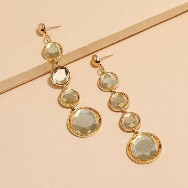 

Round Drop Earrings, Champagne