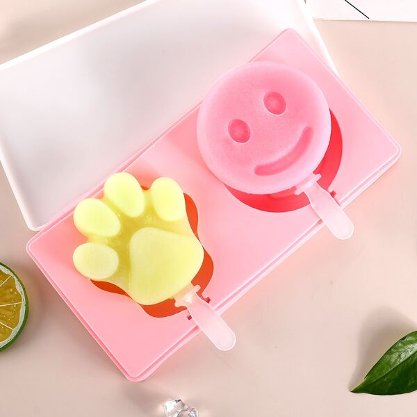 

1pc 2 Grid Ice Cream Mold, Pink