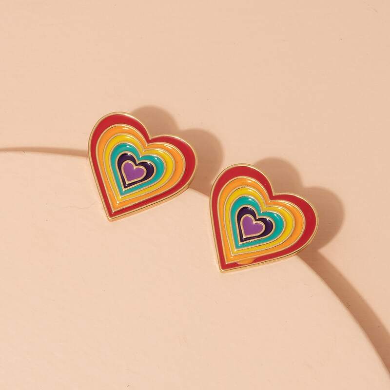 

Heart Stud Earrings, Gold