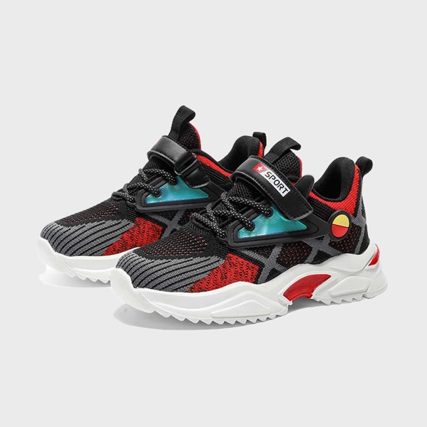

Boys Color Block Knit Sneakers, Black