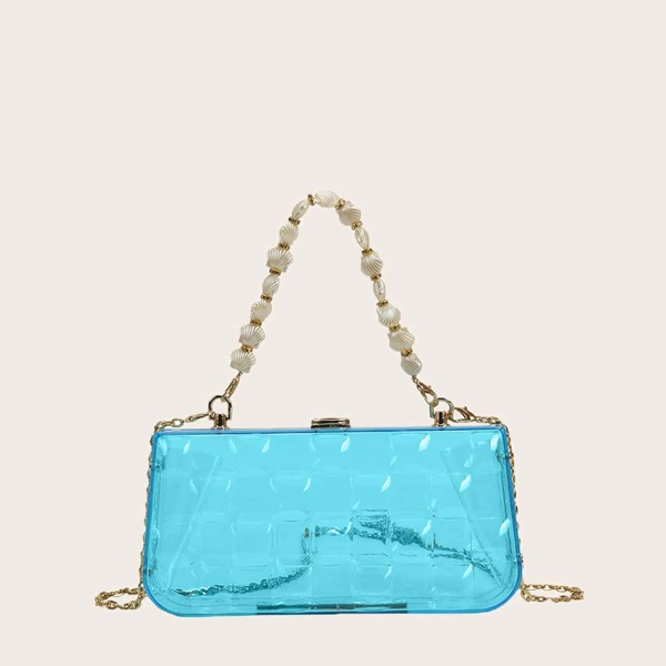 

Clear Shell Decor Box Bag, Blue