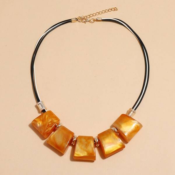 

Geo Decor Necklace, Yellow
