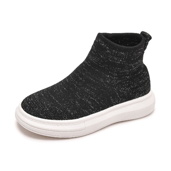 

Boys Minimalist Knit Sneakers, Black and white