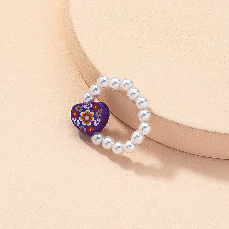 

Flower Graphic Beaded Ring, Multicolor