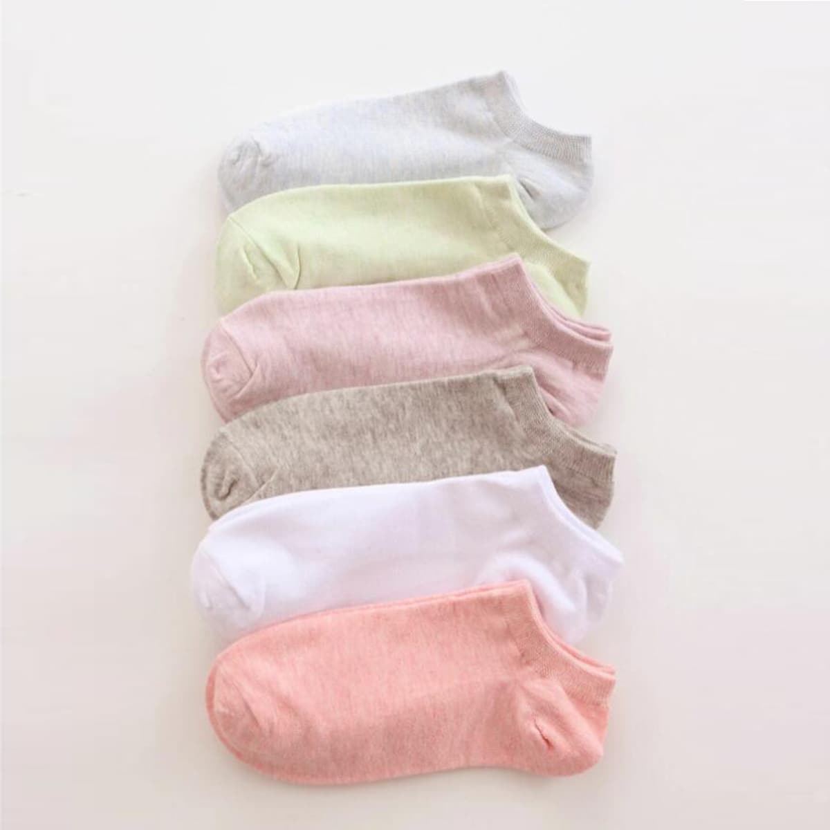 

6pairs Solid Ankle Socks, Multicolor