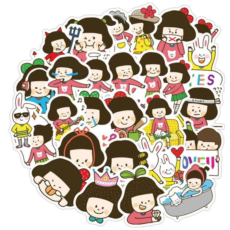 

40pcs Cartoon Figure Sticker, Multicolor