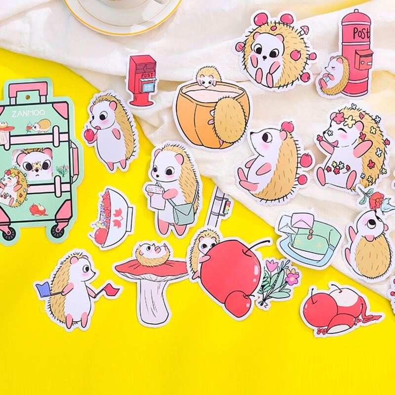 

20pcs Cartoon Hedgehog Sticker, Multicolor