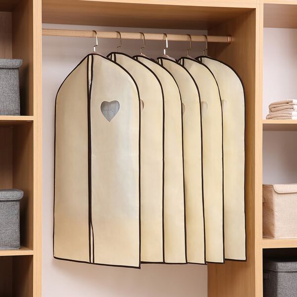 

1pc Heart Clothes Dust Cover, Khaki