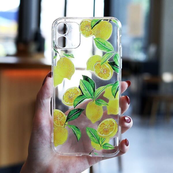 

Fruit Print Transparent Phone Case, Clear