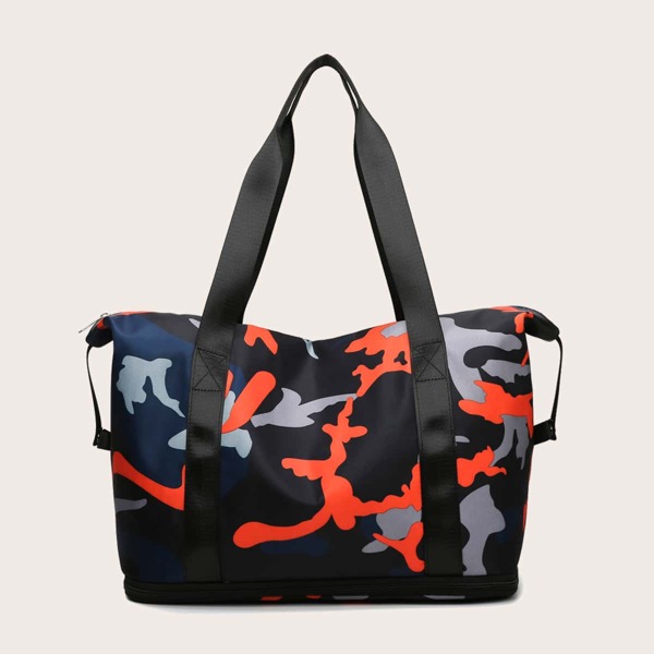 

Camo Graphic Large Capacity Duffle Bag, Multicolor