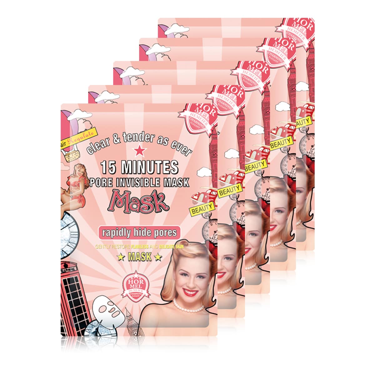 

5pcs Pore Invisible Facial Sheet, White