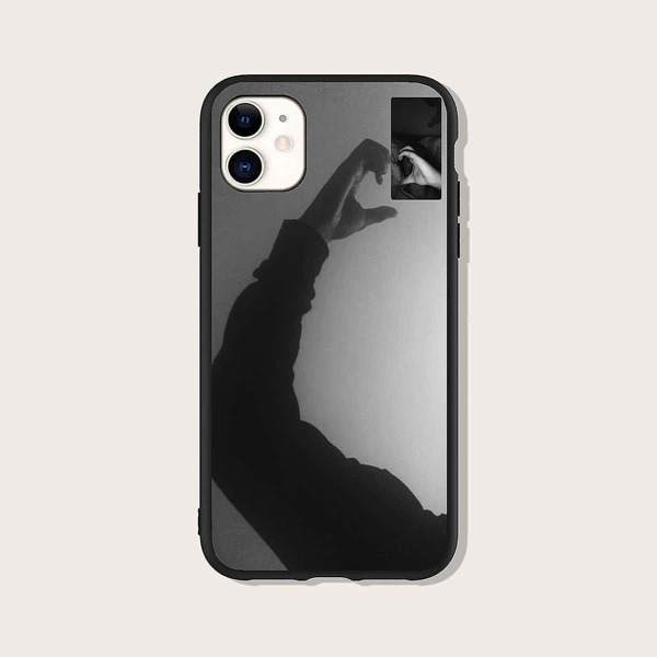 

Hand Print Phone Case, Black and white