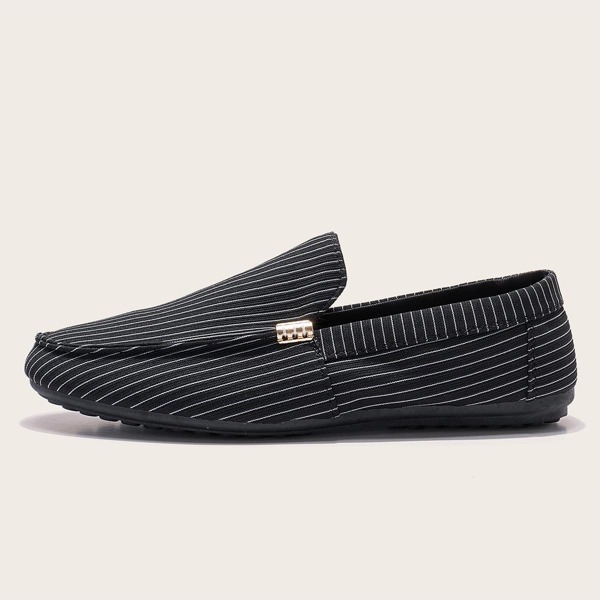 

Men Striped Loafers, Black