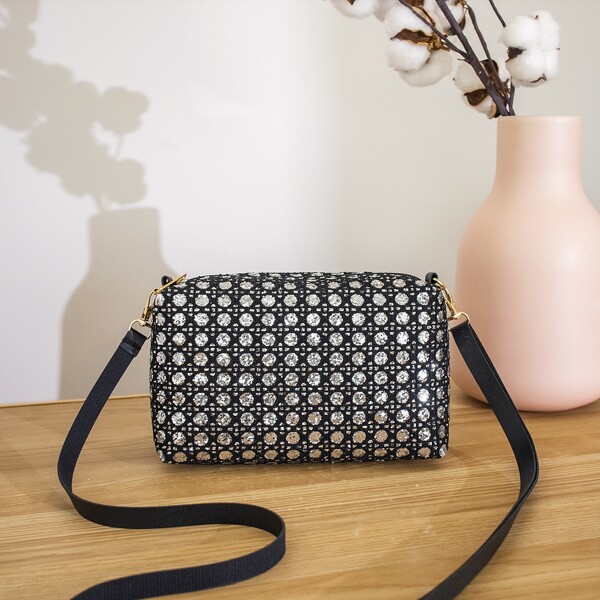 

Glitter Crossbody Bag, Black
