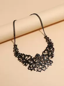 EMERY ROSE Collar de aleación con abertura - Negro - Ver 4