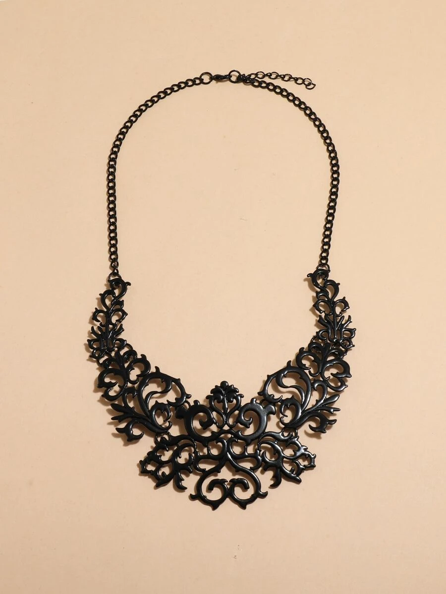 EMERY ROSE Collar de aleación con abertura - Negro - Ver 1