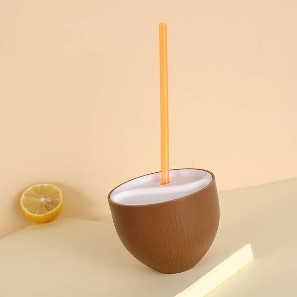

1pc Coconut Design Straw Cup, Multicolor