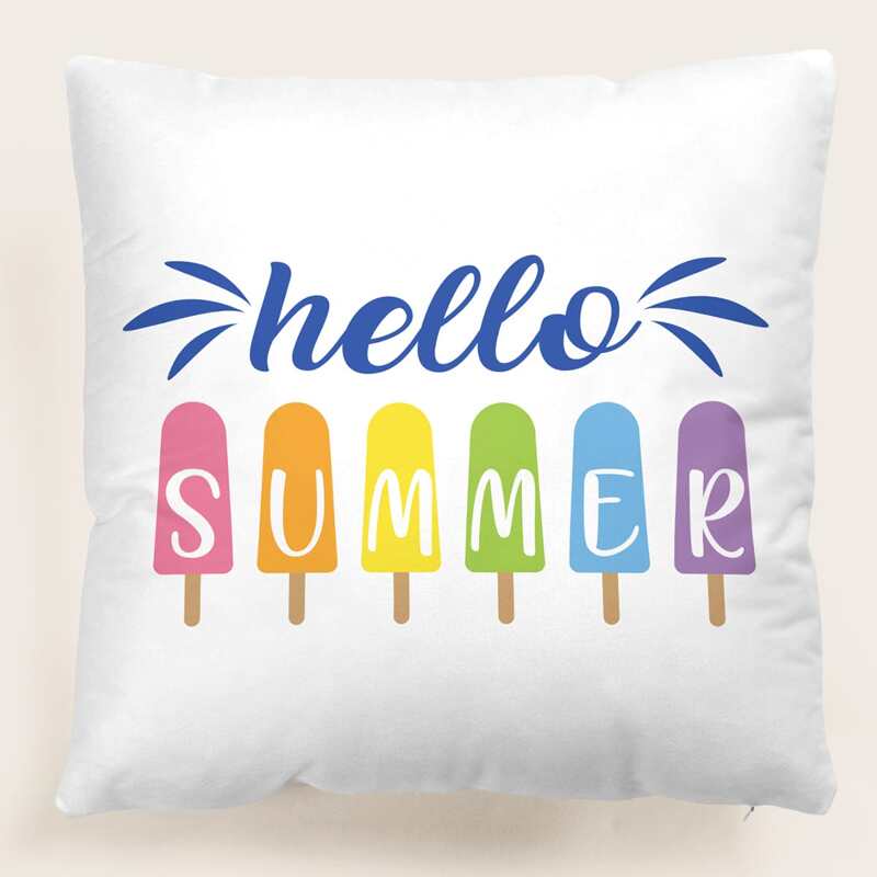 

Slogan Graphic Cushion Cover Without Filler, Multicolor