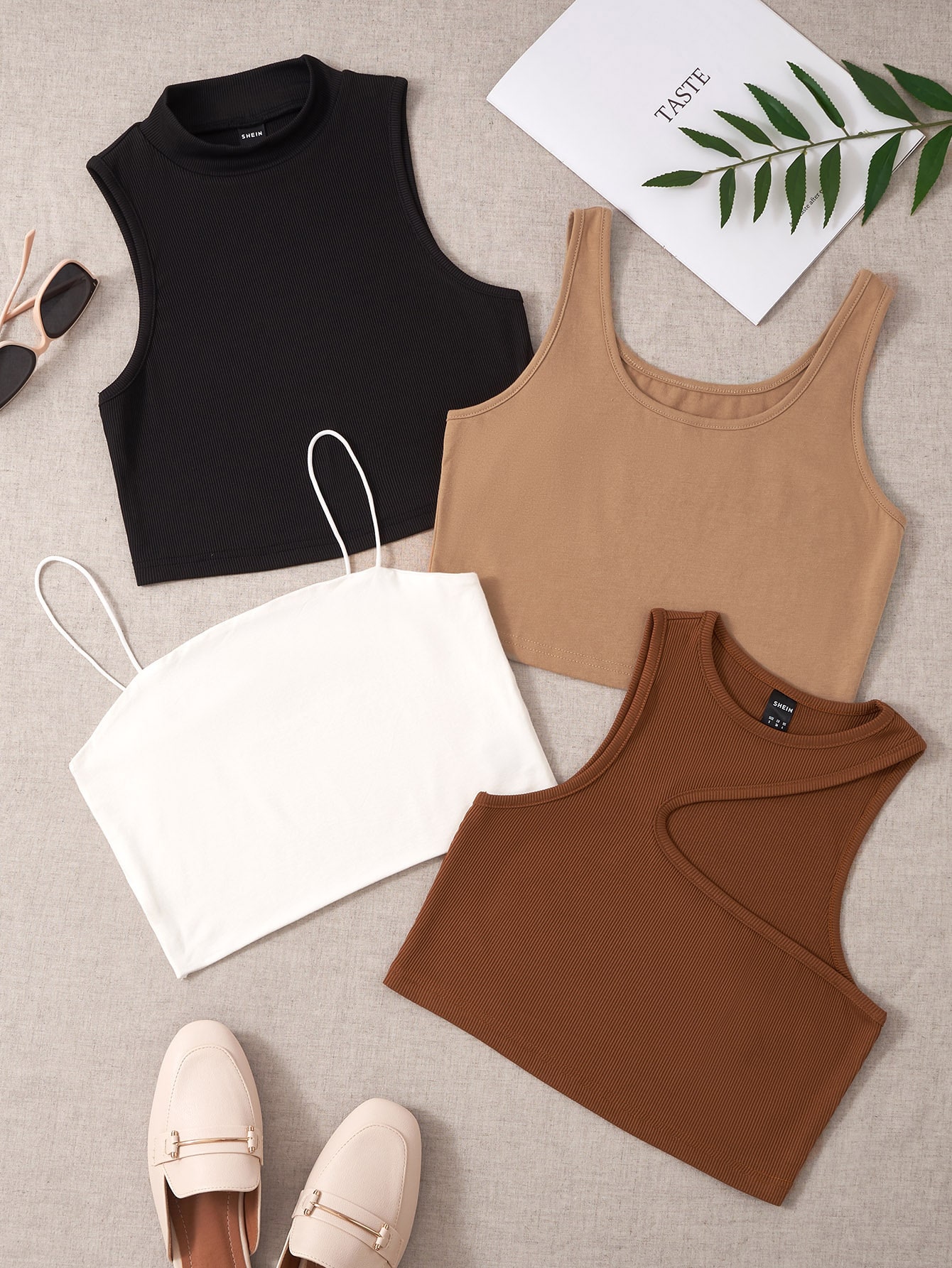 Casual Vlak Tanktop & hemd