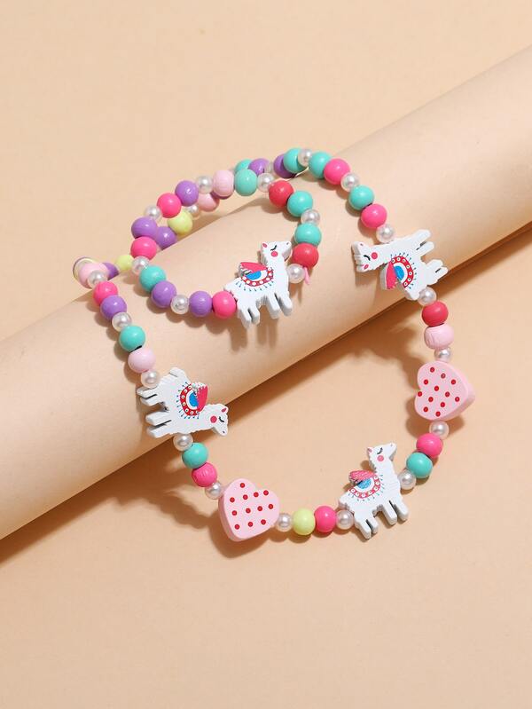 2 piezas set joya con cuenta para niñas