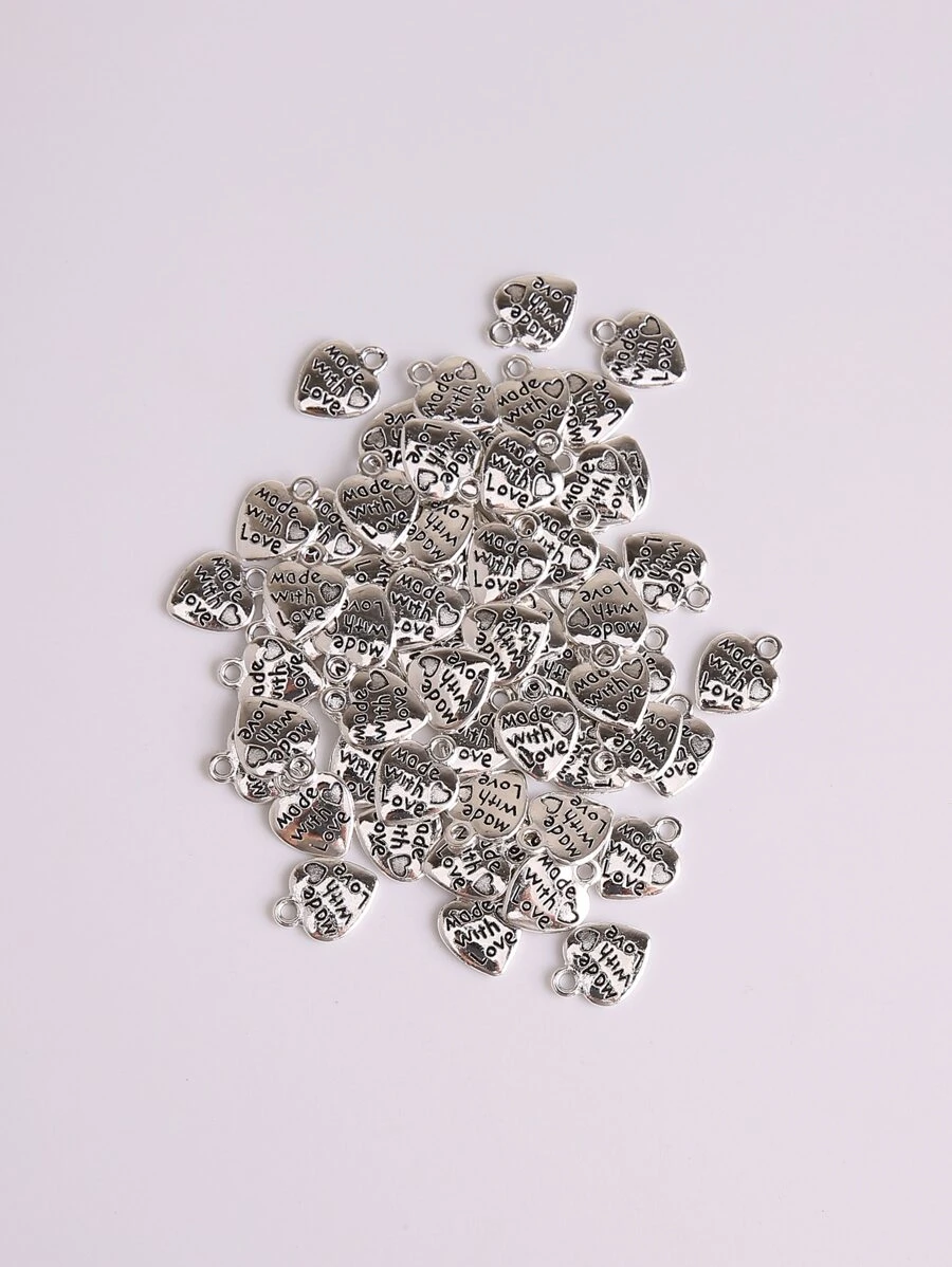 60入組心DIY吊墜首飾類 - 銀色 - 查看 1