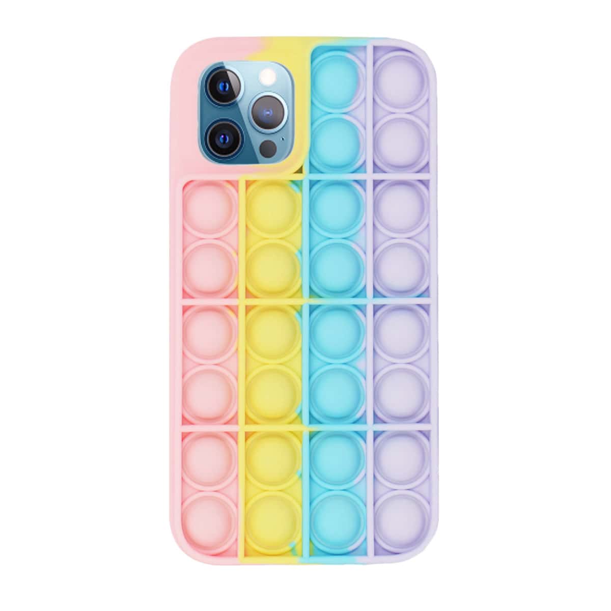 

Colorblock Push Pop Bubble Fidget Phone Case, Multicolor