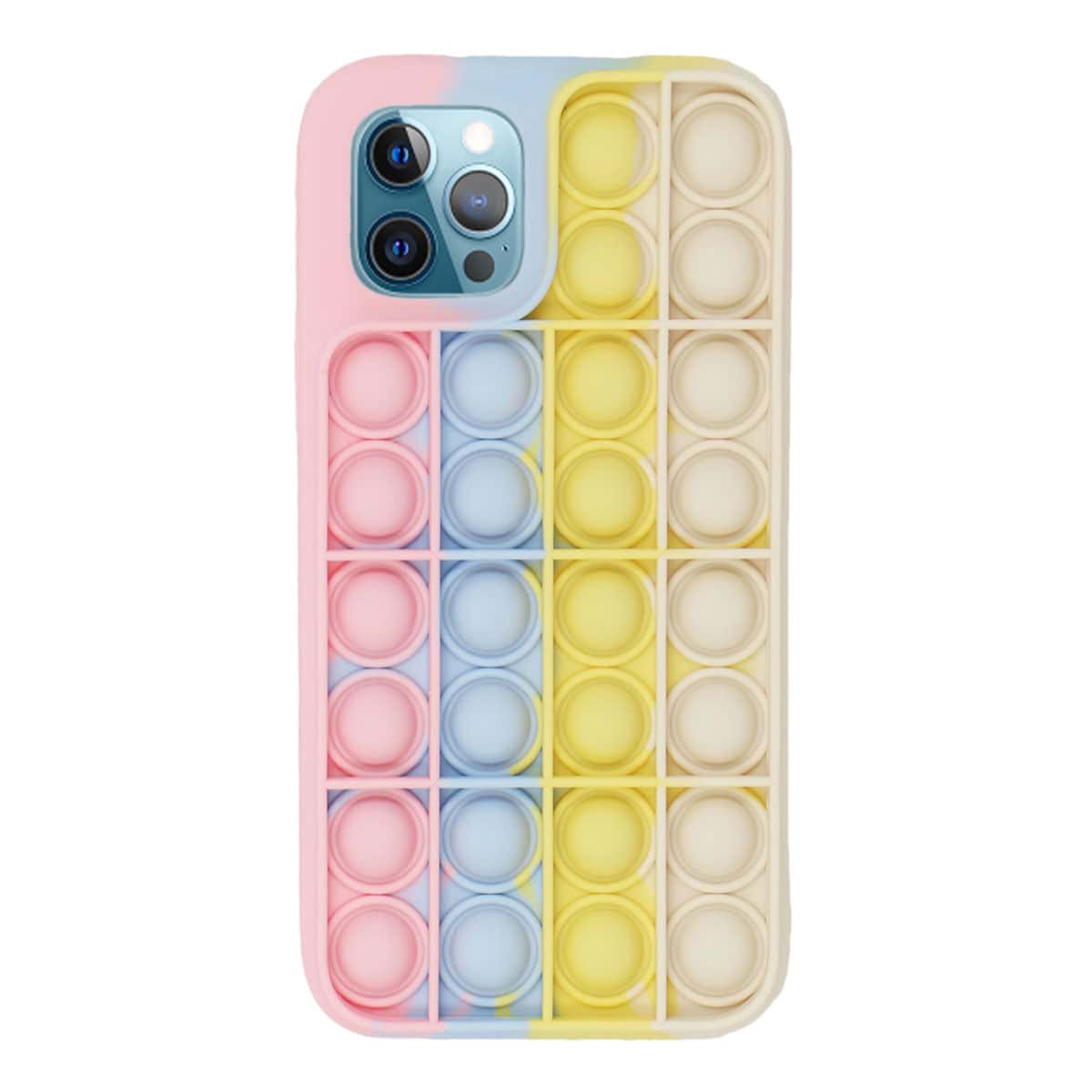 

Colorblock Push Pop Bubble Fidget Phone Case, Multicolor