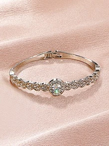 方晶鋯石裝飾手鍊 - 銀色 - 查看 2