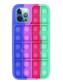 Colorblock Push Pop Bubble Fidget Phone Case
