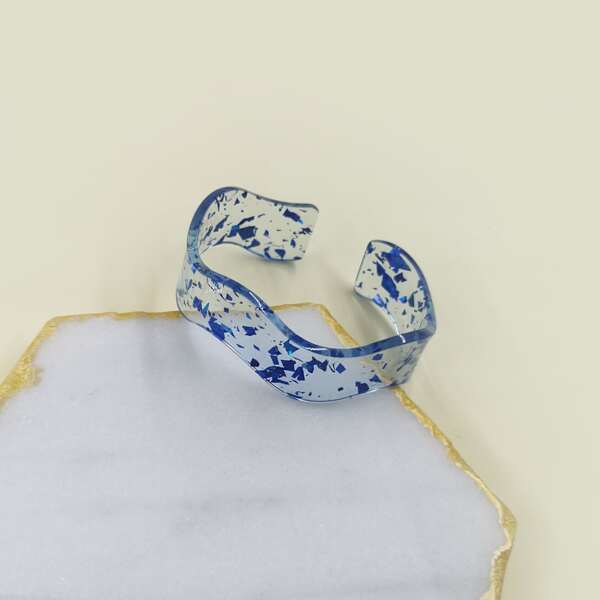 

Acrylic Cuff Bangle, Blue
