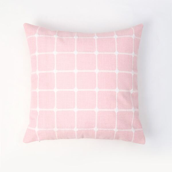 

Plaid Pattern Cushion Cover Without Filler, Pink