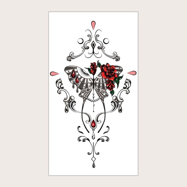 

1sheet Butterfly Pattern Tattoo Sticker, Multicolor