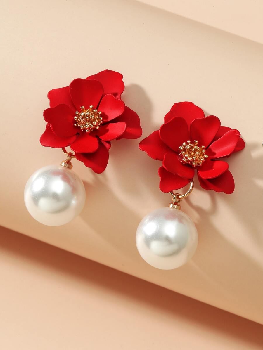 Hoa tai thả Valentine, Mẹ, Mẹ, Ngày của Mẹ, Quà tặng - Đỏ - Xem 1