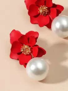 Hoa tai thả Valentine, Mẹ, Mẹ, Ngày của Mẹ, Quà tặng - Đỏ - Xem 3