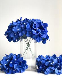 5/10/20pcs Hydrangea Artificial Flower Heads With Stems,Fake Hydrangea Flowers, Table Arrangement Decoration Silk Flower, Blue Fake Flower For Home Office Party Wedding, Fake Plants, Spring Decor, Room, Desk, Garden Decor, Room Decoration Stuff, Valentine Day, Gift Gifts Birthday Graduation - Royal Blue - View 1