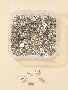 200pcs Iron Ear Nuts Earring Backs Platinum Earring Accessory - Silver - View 1