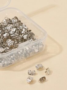 200pcs Iron Ear Nuts Earring Backs Platinum Earring Accessory - Silver - View 2