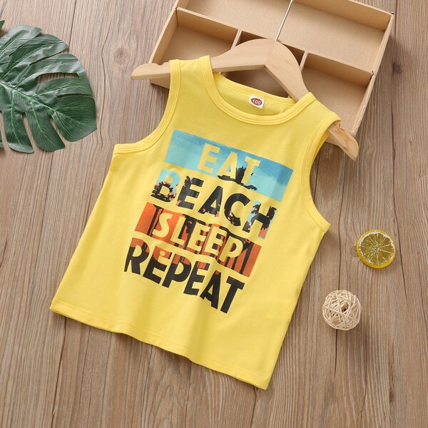 

Toddler Boys Letter Graphic Tank Top, Yellow
